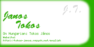 janos tokos business card